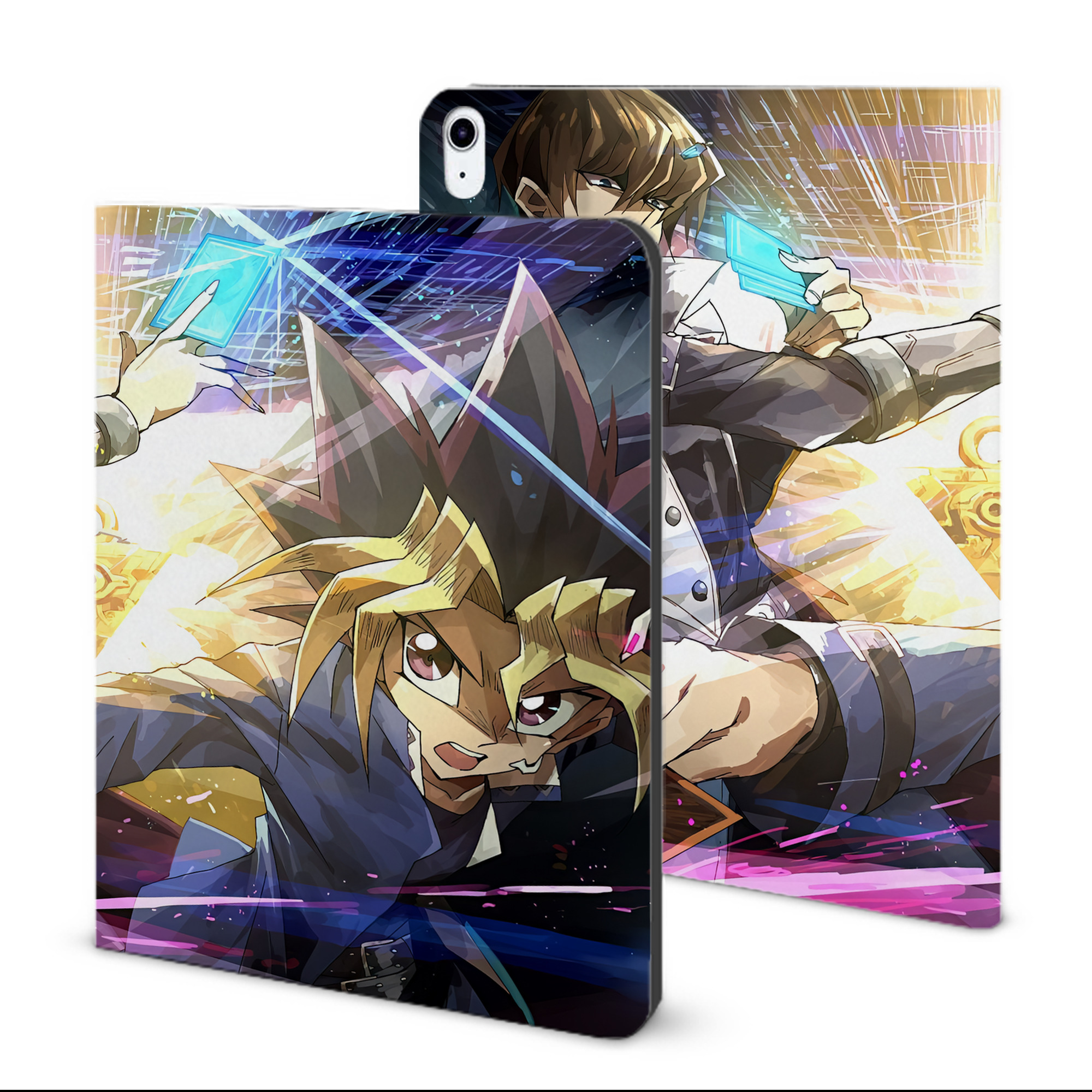 （画像用） 遊☆戯☆王 Yu-Gi-Oh! IPad ケース ブック型 PUレザー TPU 耐衝撃 軽量 薄型 ペン収納なし 全面保護 IPad 各モデル対応
